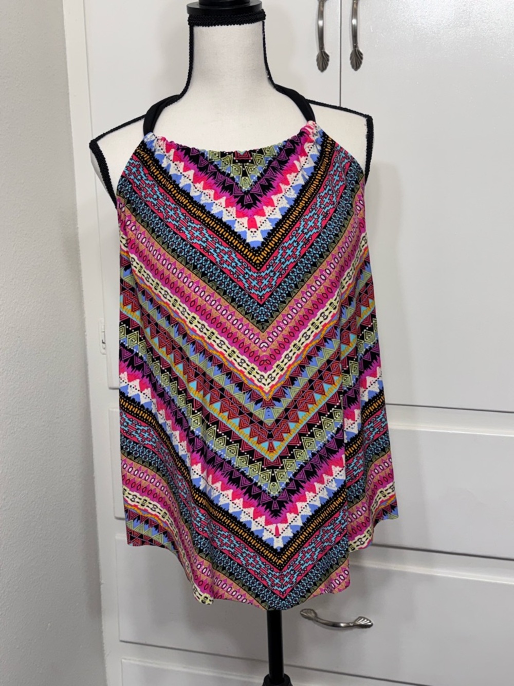 Women’s Halter Swim Suit Top in Pink Multi